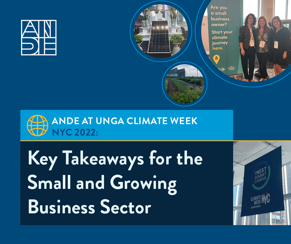 ANDE at UNGA Climate Week NYC 2022 Key Takeaways for the Small and