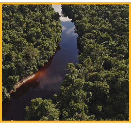 Amazonia basin, river and sky reflection.