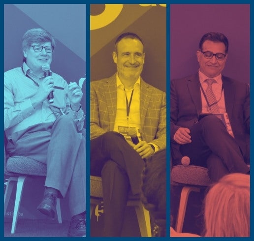 César Buenadicha of IDB Lab, Nicholas Colloff of the Argidius Foundation, and Qamar Saleem of the SME Finance Forum during a panel discussion at the Aspen Institute, ANDE Leadership Convening.