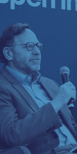 James Mazzarella, Senior Director of the Freedom and Prosperity Center at the Atlantic Council, blue filtered image.