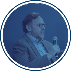 James Mazzarella, Senior Director of the Freedom and Prosperity Center at the Atlantic Council with a blue filter